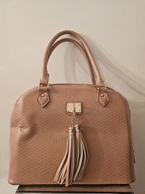Women's Tassel Satchel Handbag in Tan